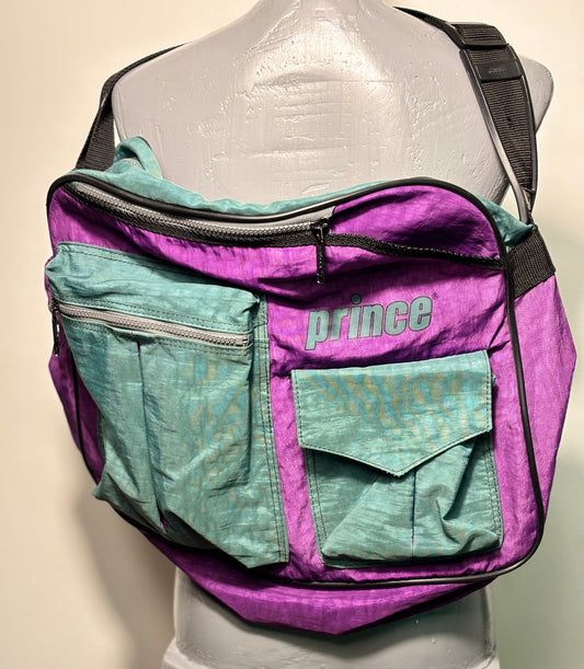 Purple and Teal Vintage Prince Tennis Duffle Bag