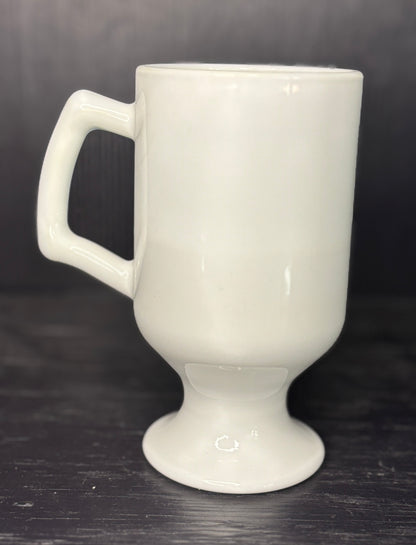 Disney Mickey Mouse White Milk Glass Pedestal Mug