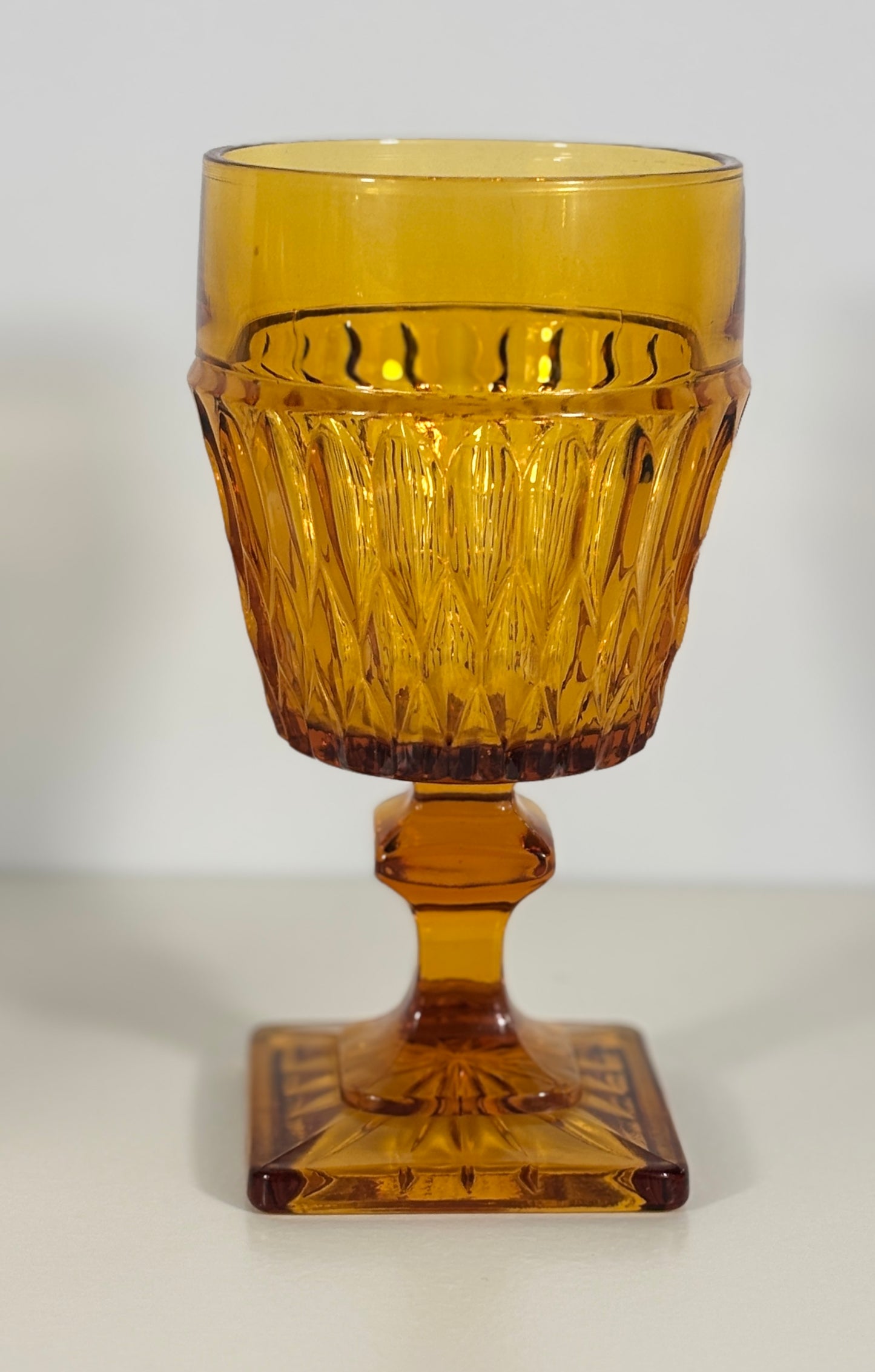 Indiana Glass Mount Vernon Amber Goblet