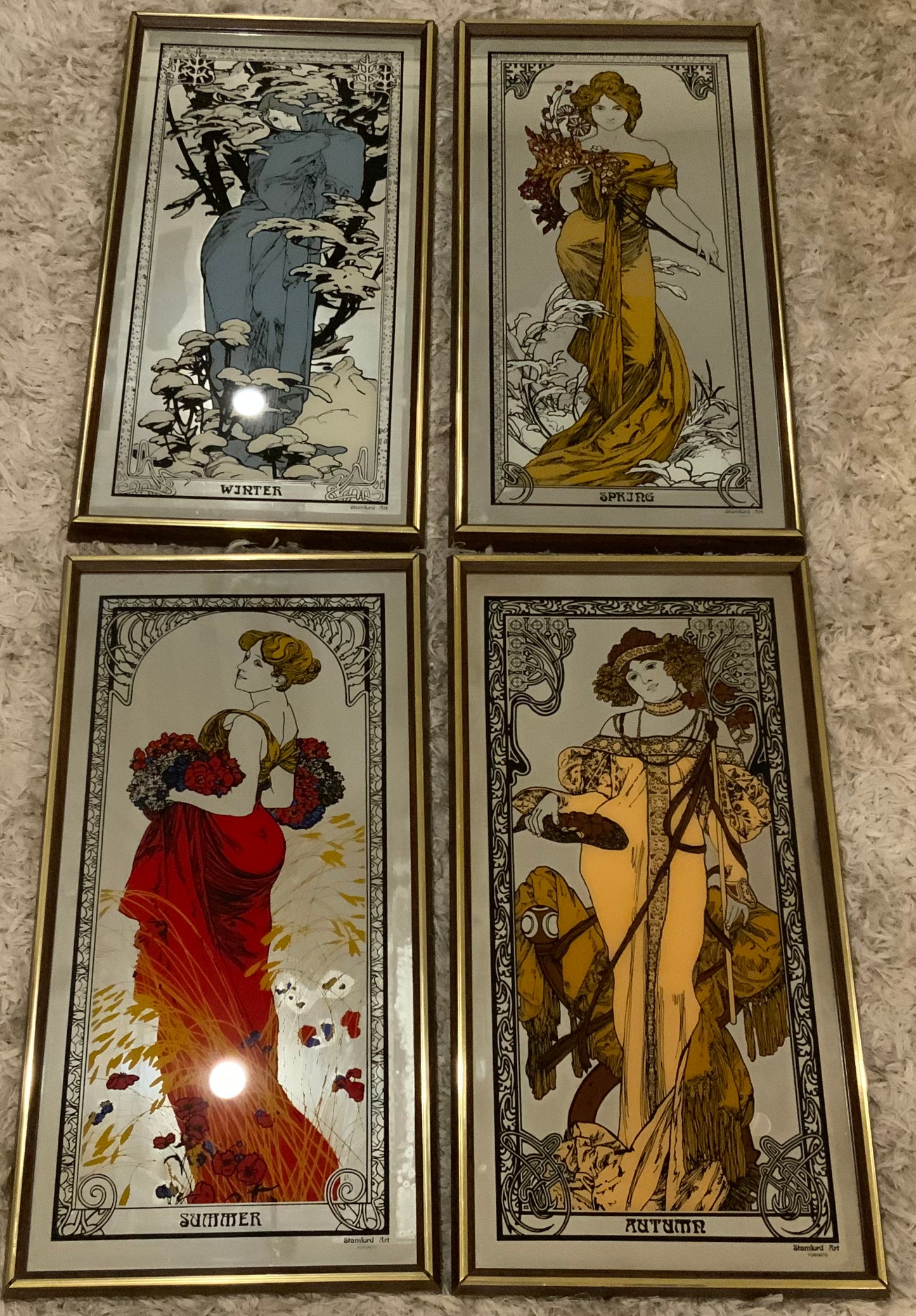 Alphonse Mucha Four seasons mirrors