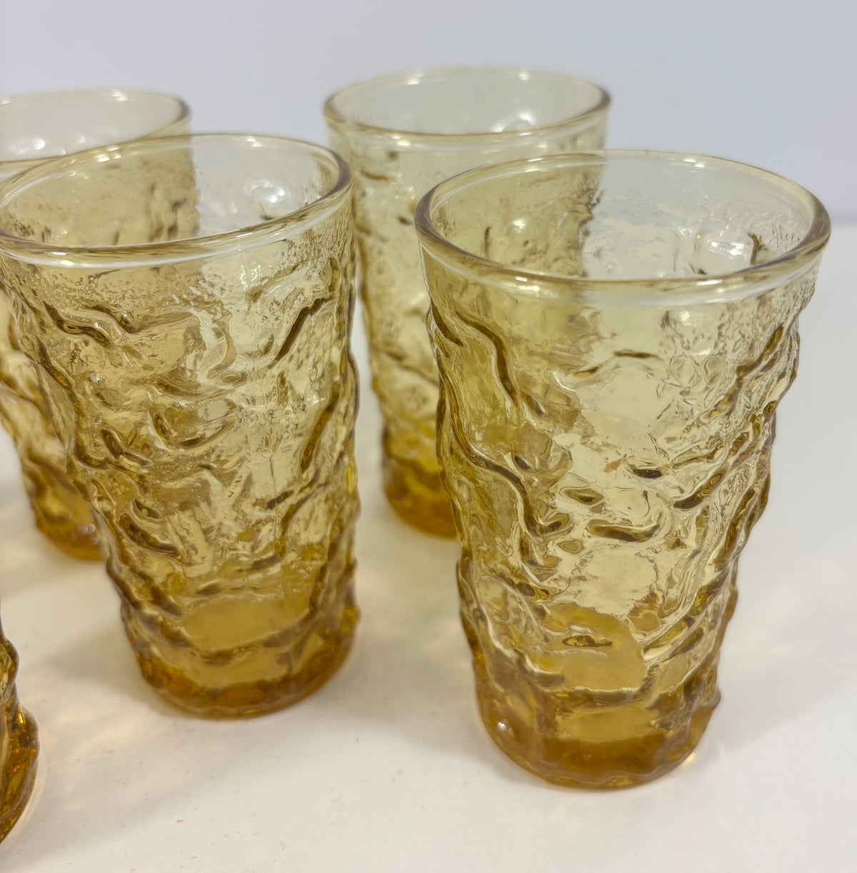 Anchor Hocking Lido Milano Honey Gold Tumbler Glass Set