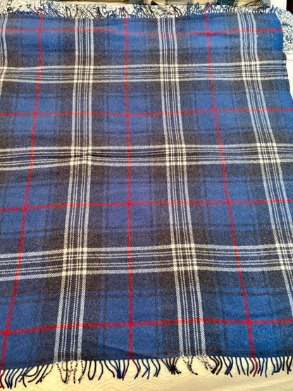 Highland Home Scotland Blue Tartan Throw Blanket