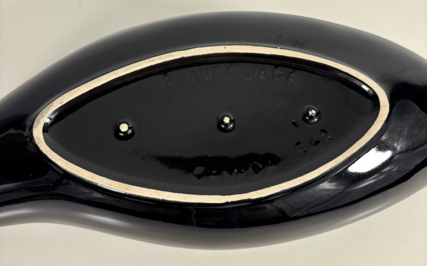 Rare Beauceware Black Console Bowl Centrepiece