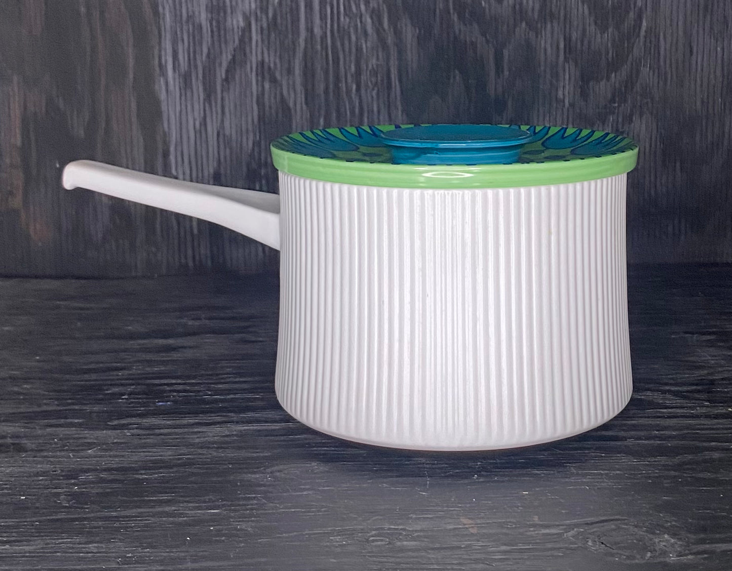 Thomas Rosenthal Flammfest Green and Blue Flower Saucepan Pot