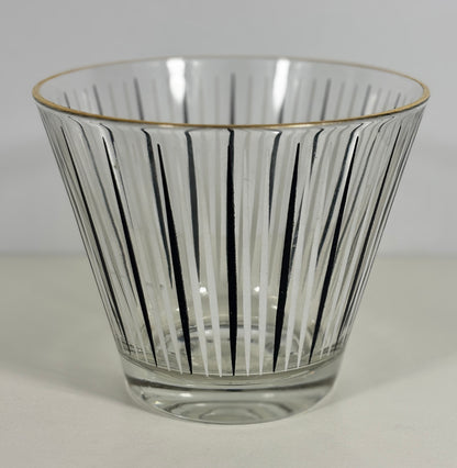 Hazel Atlas Atomic Age Gold Rim Striped Ice Bucket