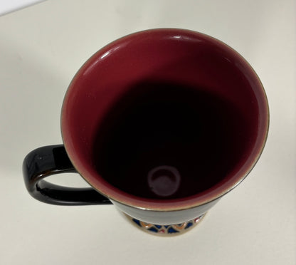 Denby Batik Black Footed Coffee Mug