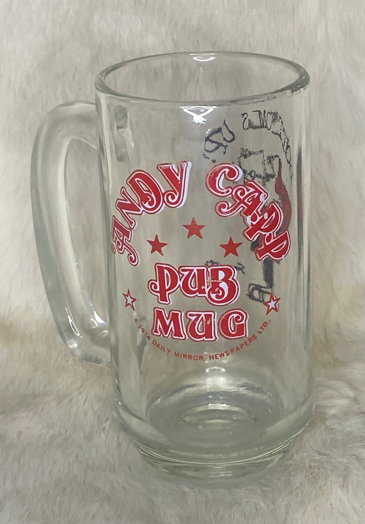 Andy Capp Bottoms Up Vintage Pub Mug Beer Glass