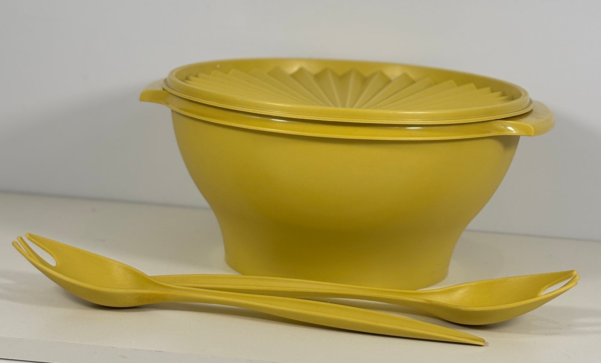 Vintage Tupperware Servalier Salad Serving Set with Spoons