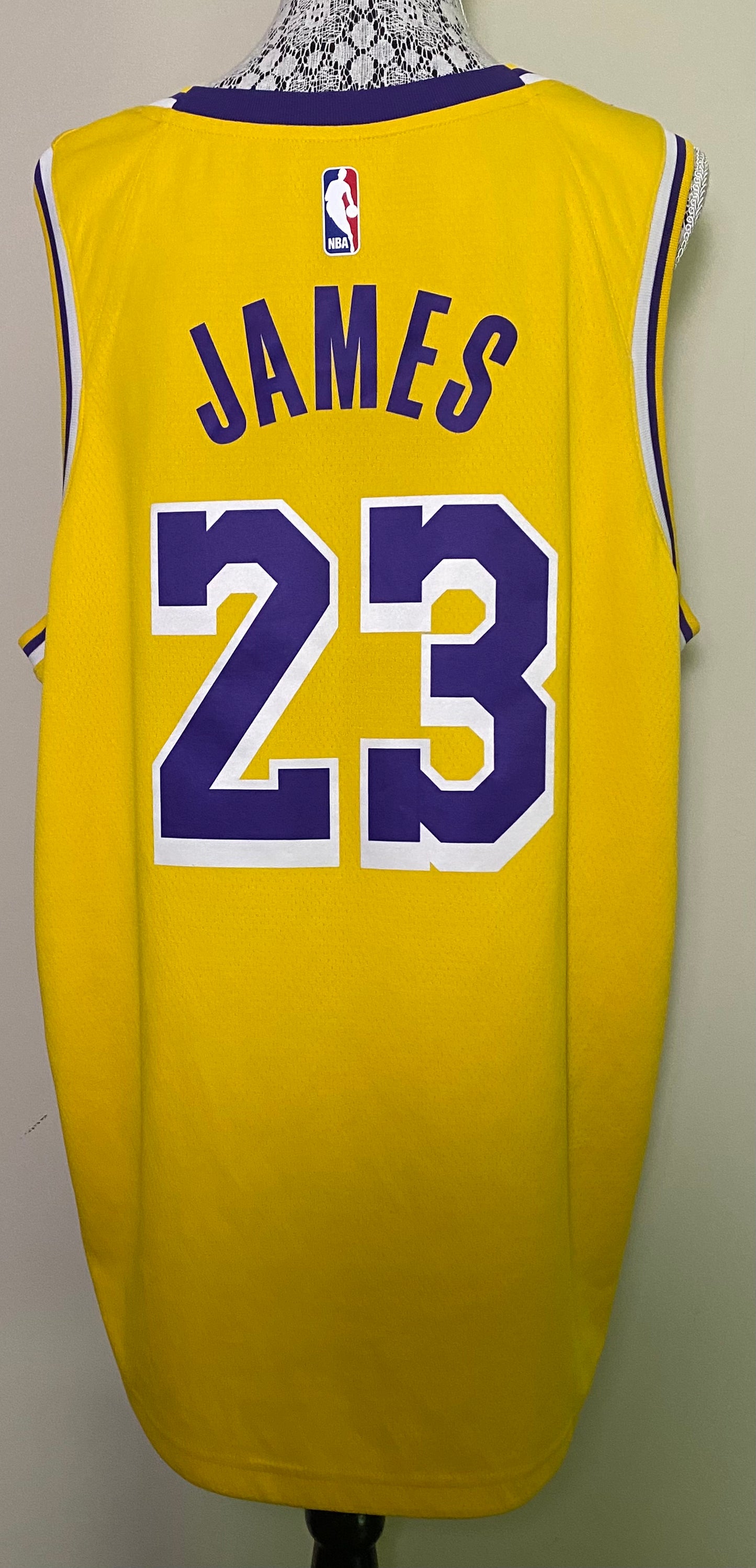 Lebron James Los Angeles Lakers Nike Swingman Dri Fit Jersey 56 XXL