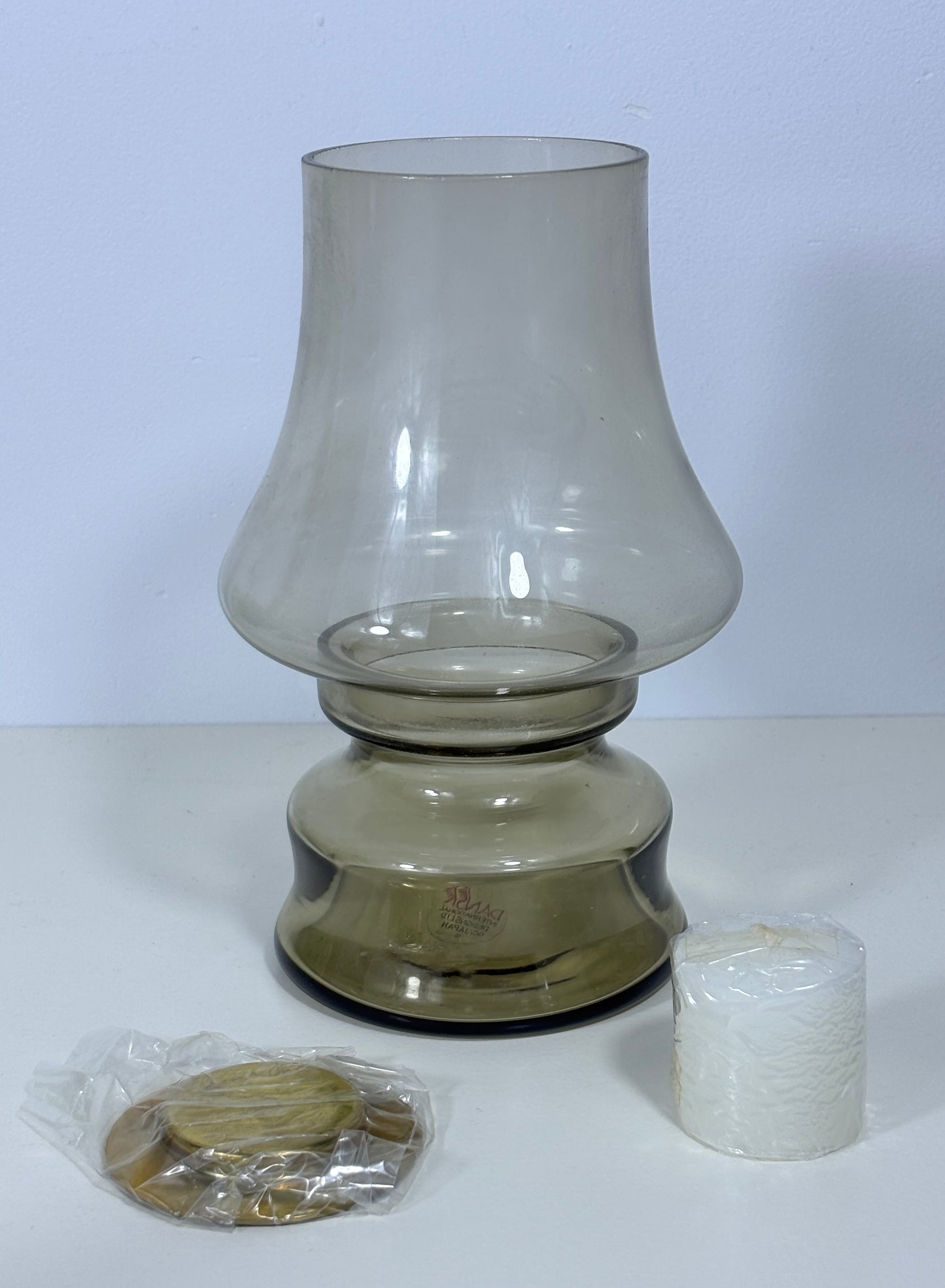 Vintage Dansk Glass Hurricane Lamp Candle Holder