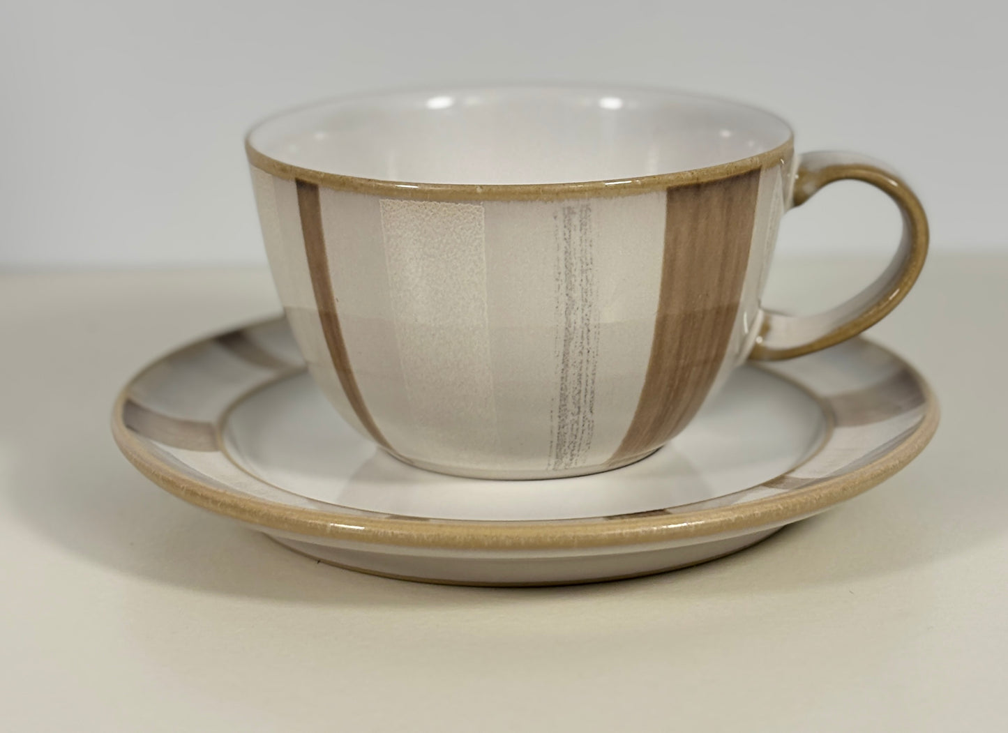 Denby Truffle Layers teacup and saucer stoneware set