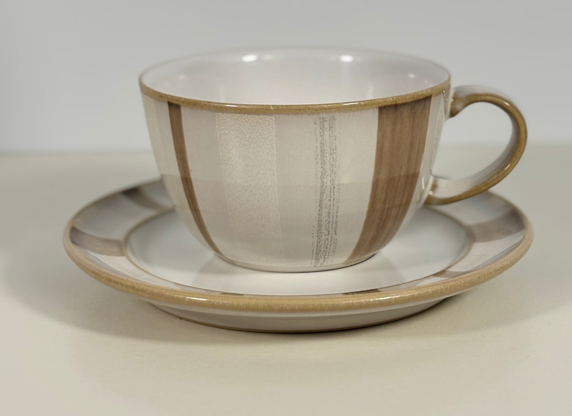 Denby Truffle Layers teacup and saucer stoneware set