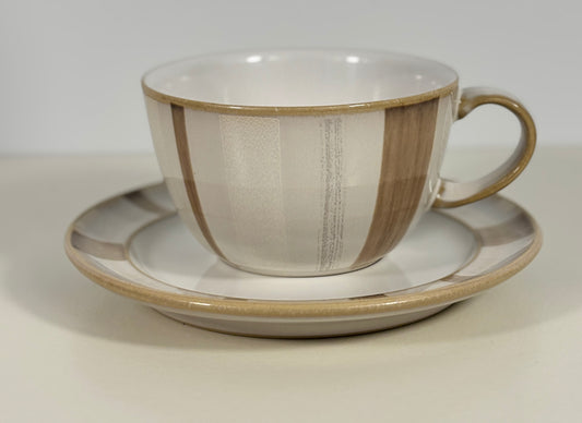 Denby Truffle Layers teacup and saucer stoneware set