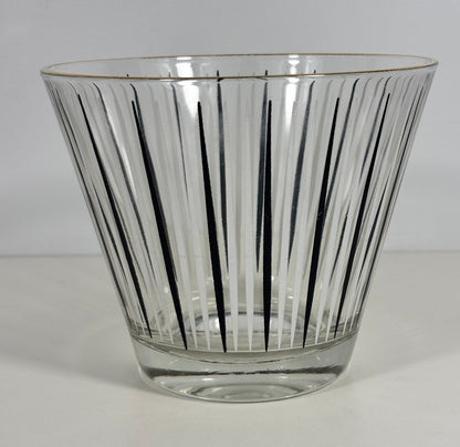 Hazel Atlas Atomic Age Gold Rim Striped Ice Bucket