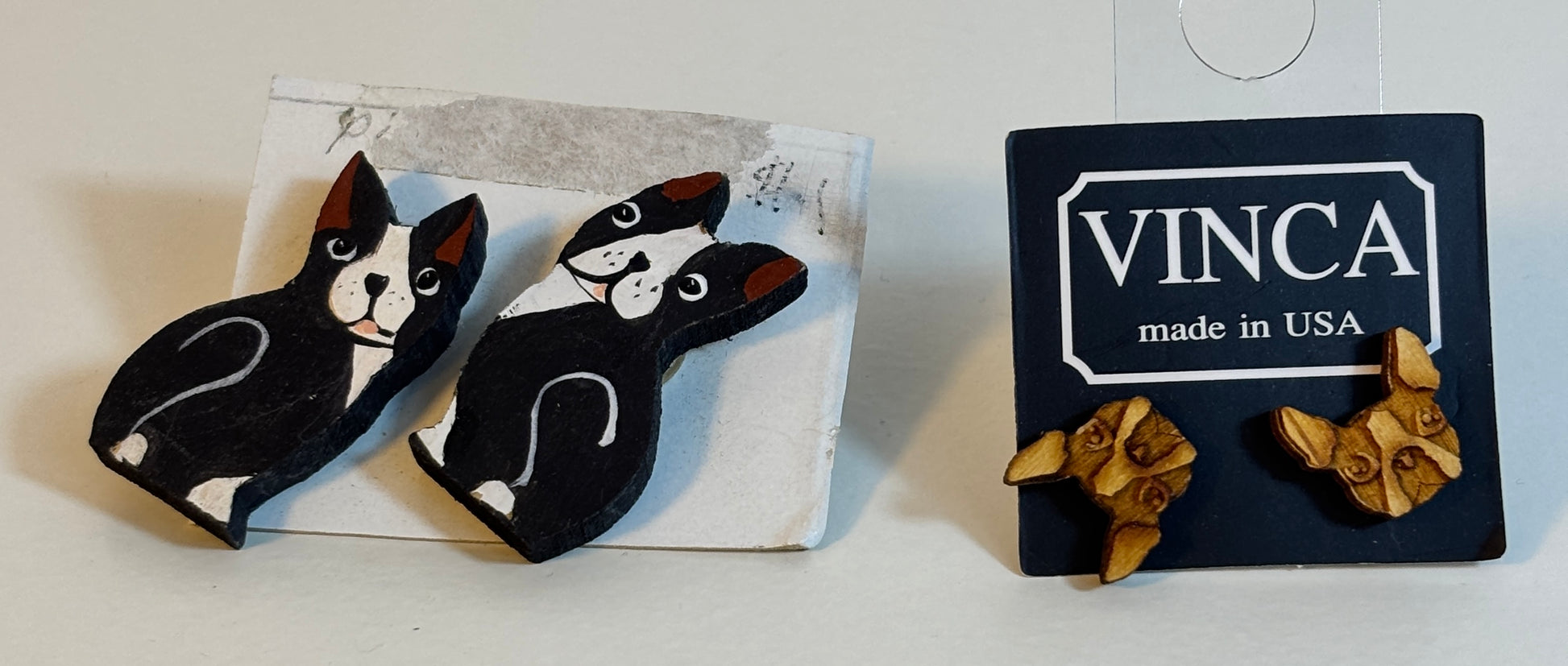 Boston Terrier Shaped Vintage Earrings