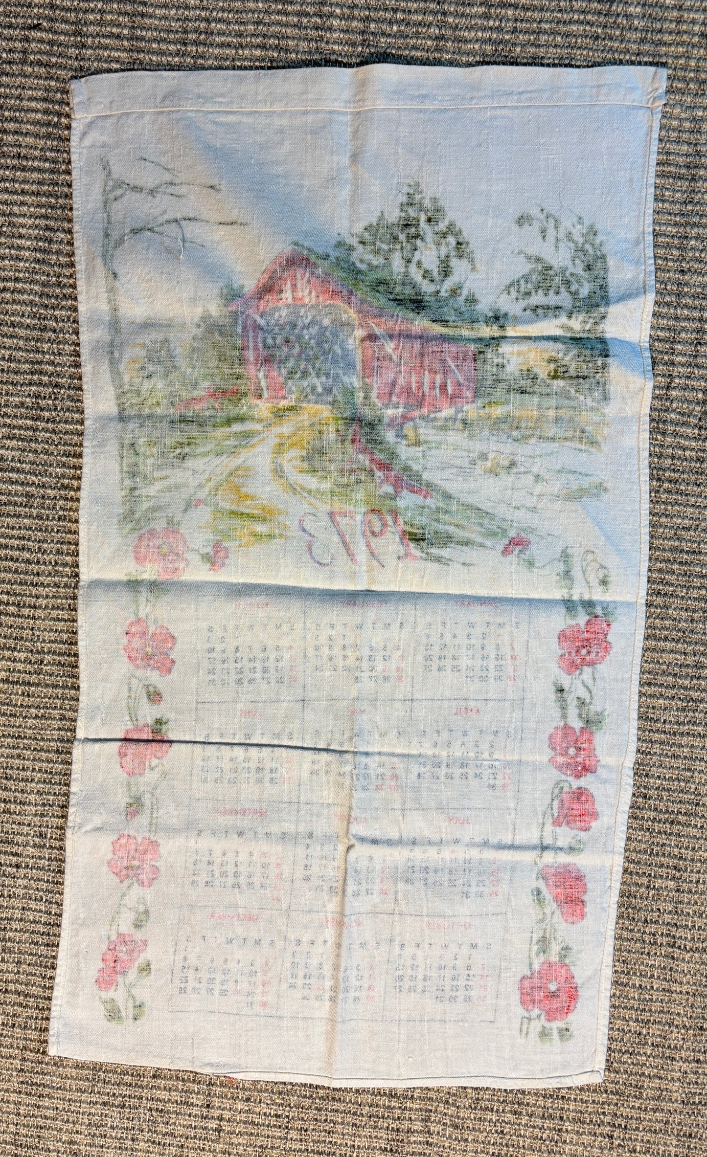 1973 Central Park in 1889 Calendar Cotton Tea Towel