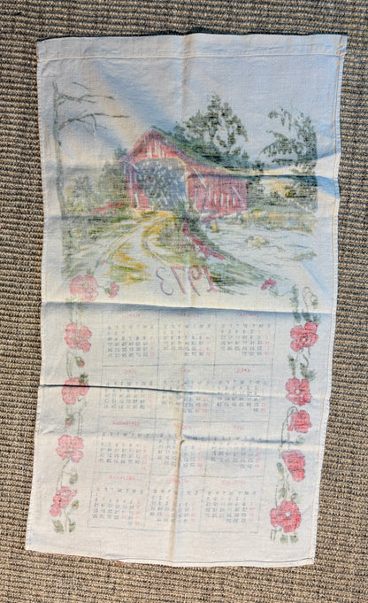 1973 Central Park in 1889 Calendar Cotton Tea Towel