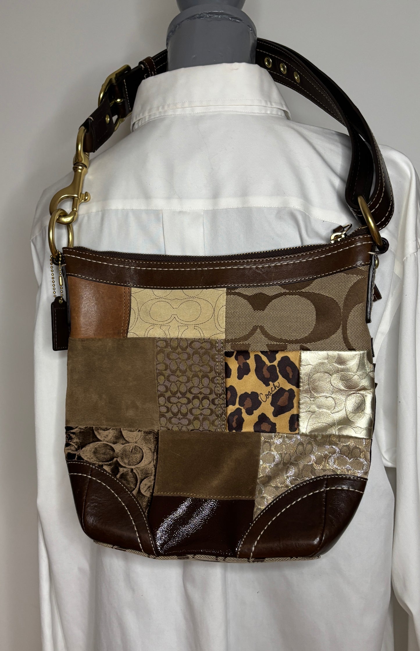 Vintage Coach Signature Patchwork Shoulder Bag