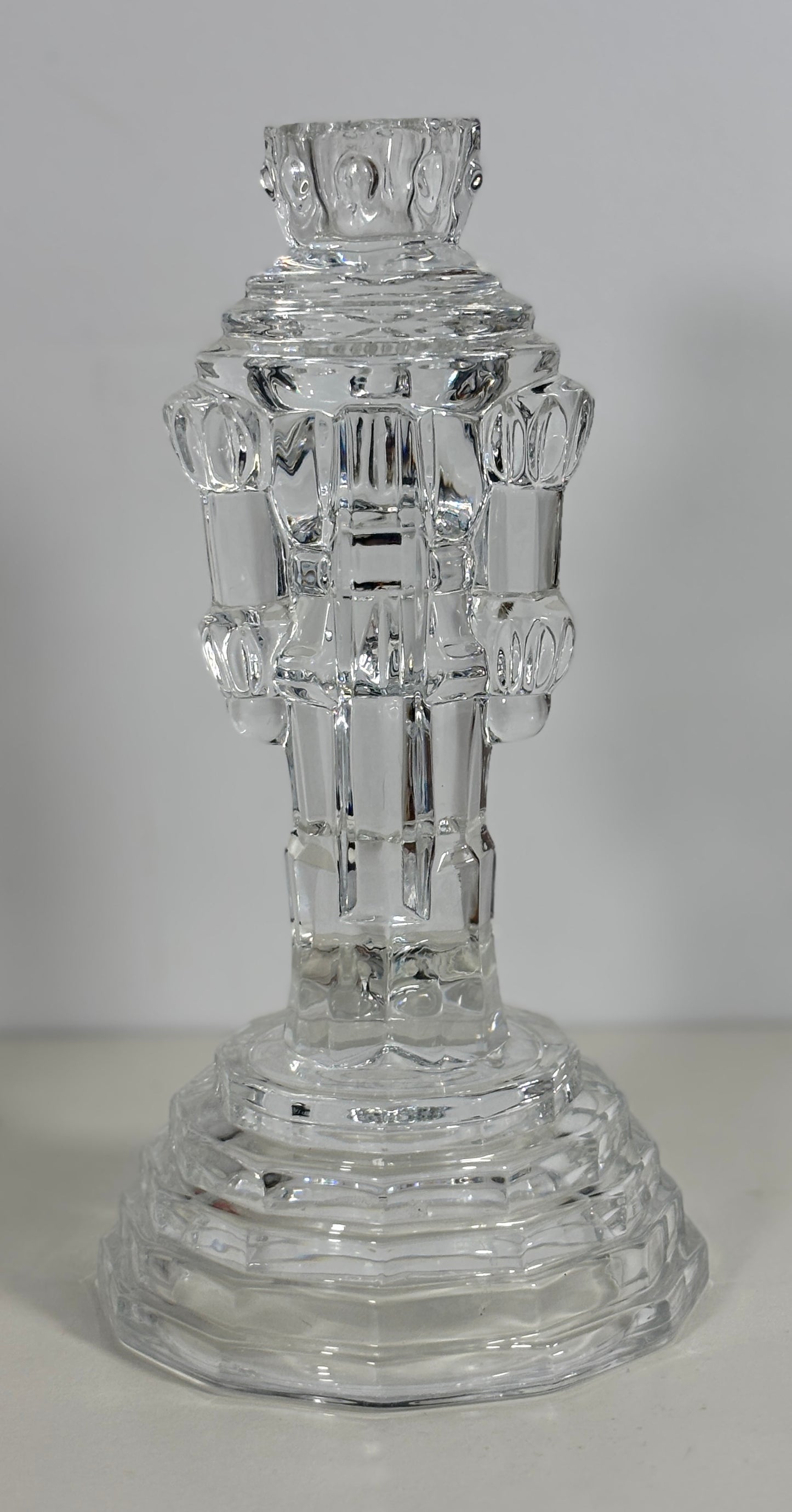Princess House Holiday Treasures Crystal Nutcracker Candlestick Holder