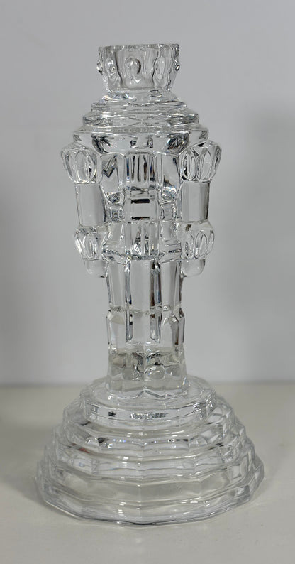 Princess House Holiday Treasures Crystal Nutcracker Candlestick Holder