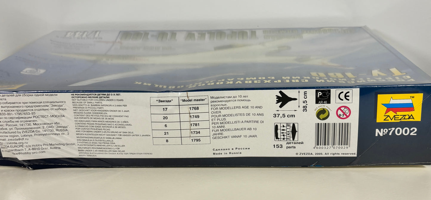 Zvezda Russian Tu-160 Blackjack Supersonic Bomber Model Kit Sealed