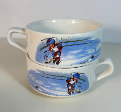 1980 Campbell’s Soup Kids Hockey Scene Soup Bowl Set