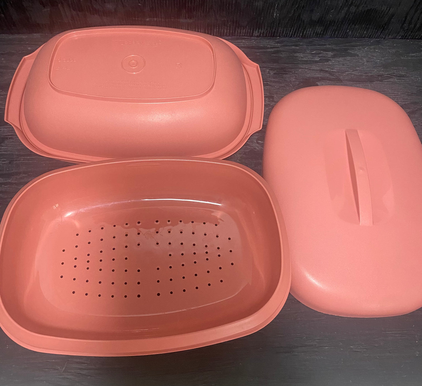 Pink Tupperware Vegetable Steamer Container