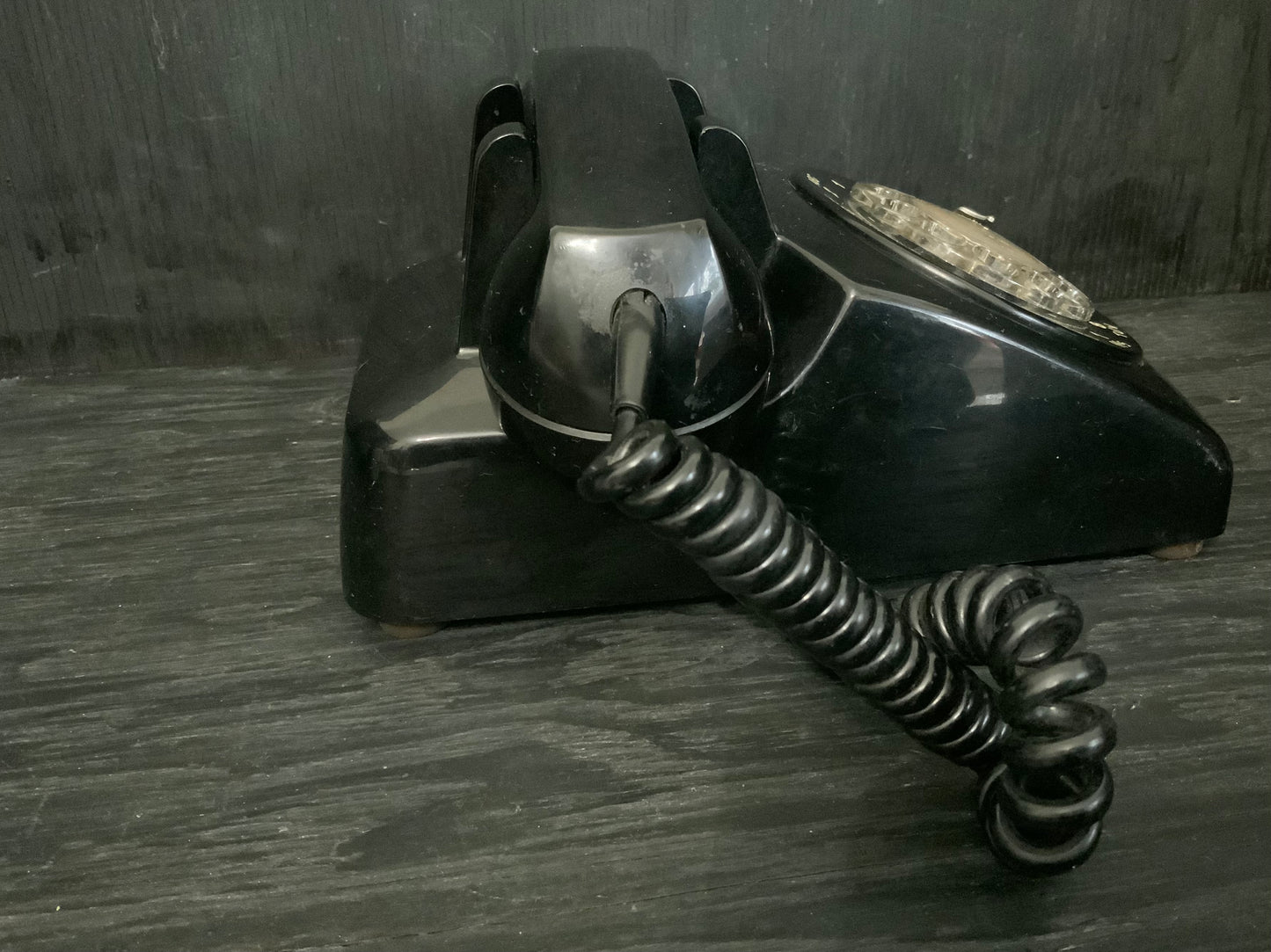 Northern Telecom Vintage Black Rotary Desk Telephone