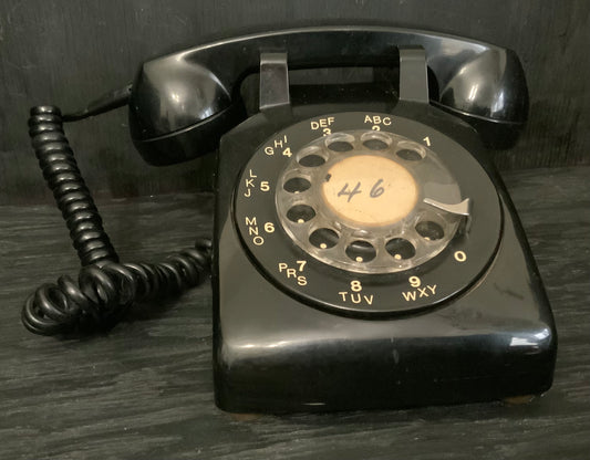 Northern Telecom Vintage Black Rotary Desk Telephone