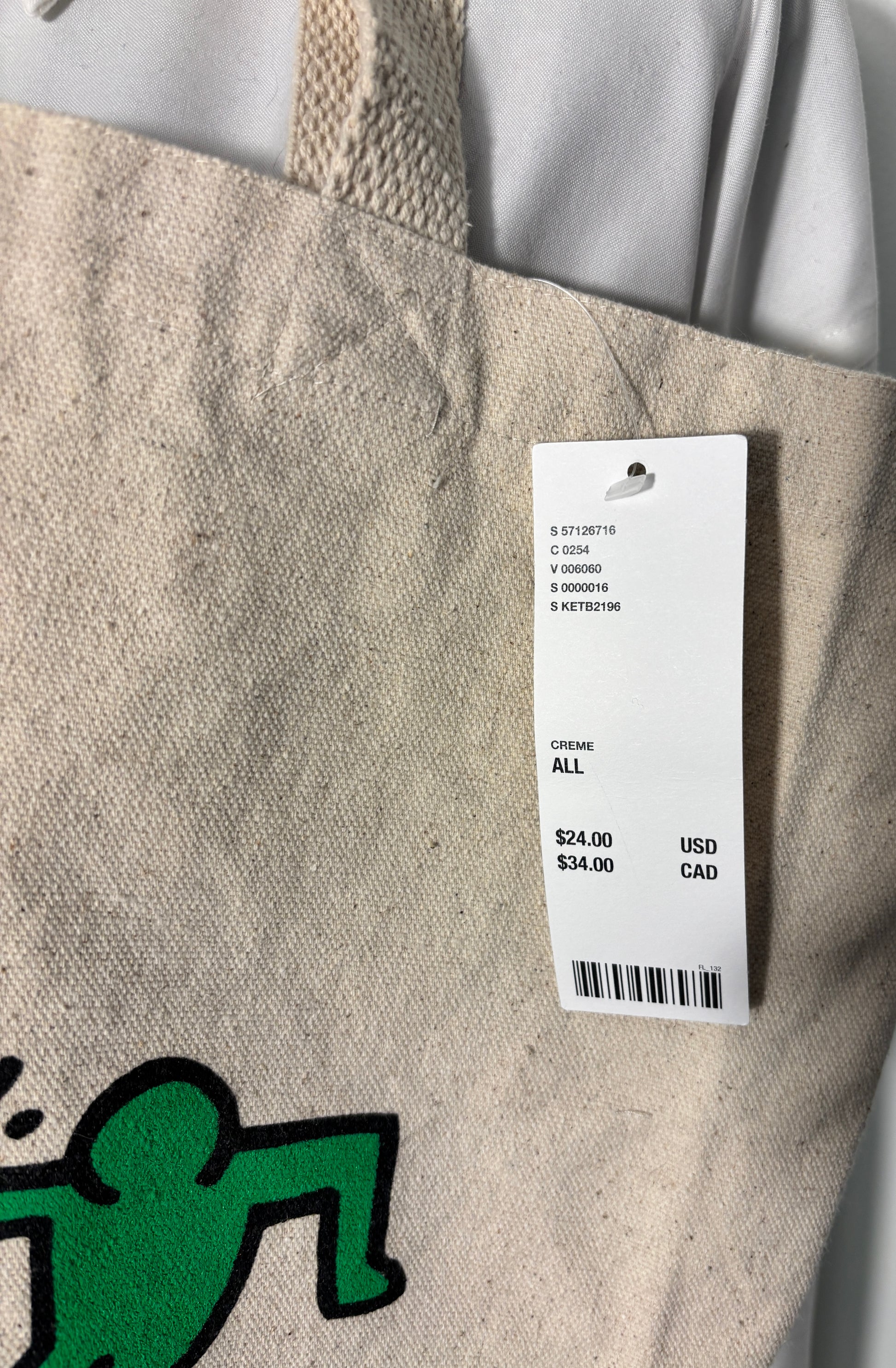 Urban Outfitters Keith Haring Free Dancing Tote Bag