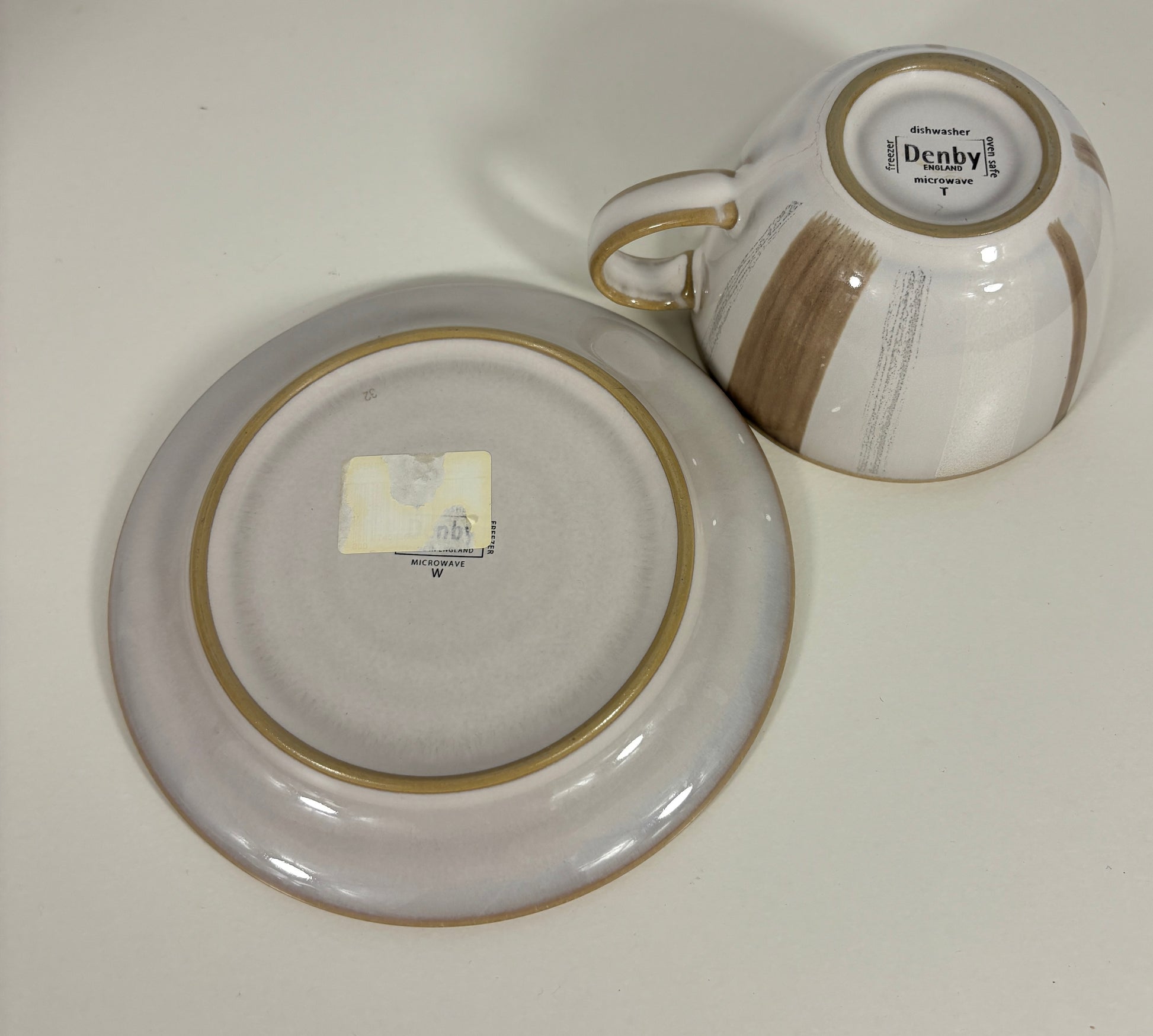 Handcrafted Denby Truffle Layers teacup and saucer