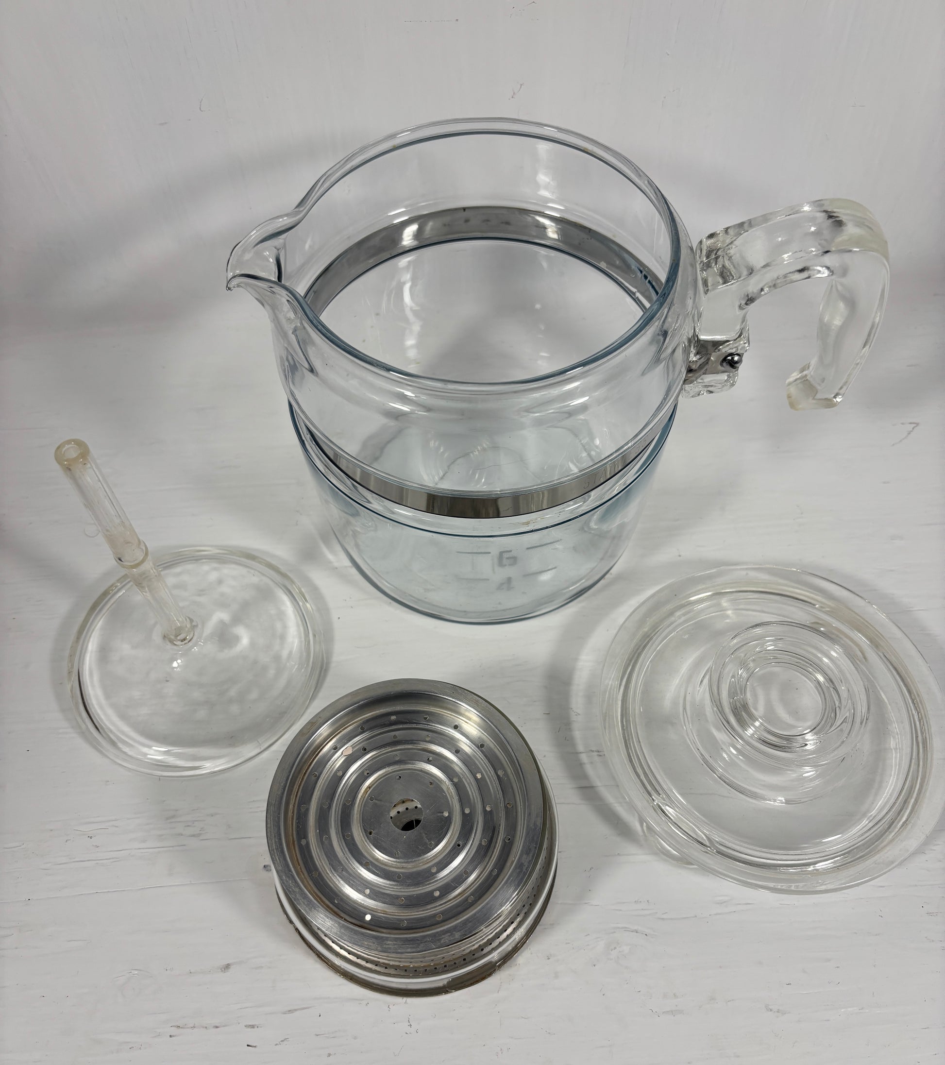 Vintage Pyrex Flameware 7756 6 Cup Glass Coffee Pot