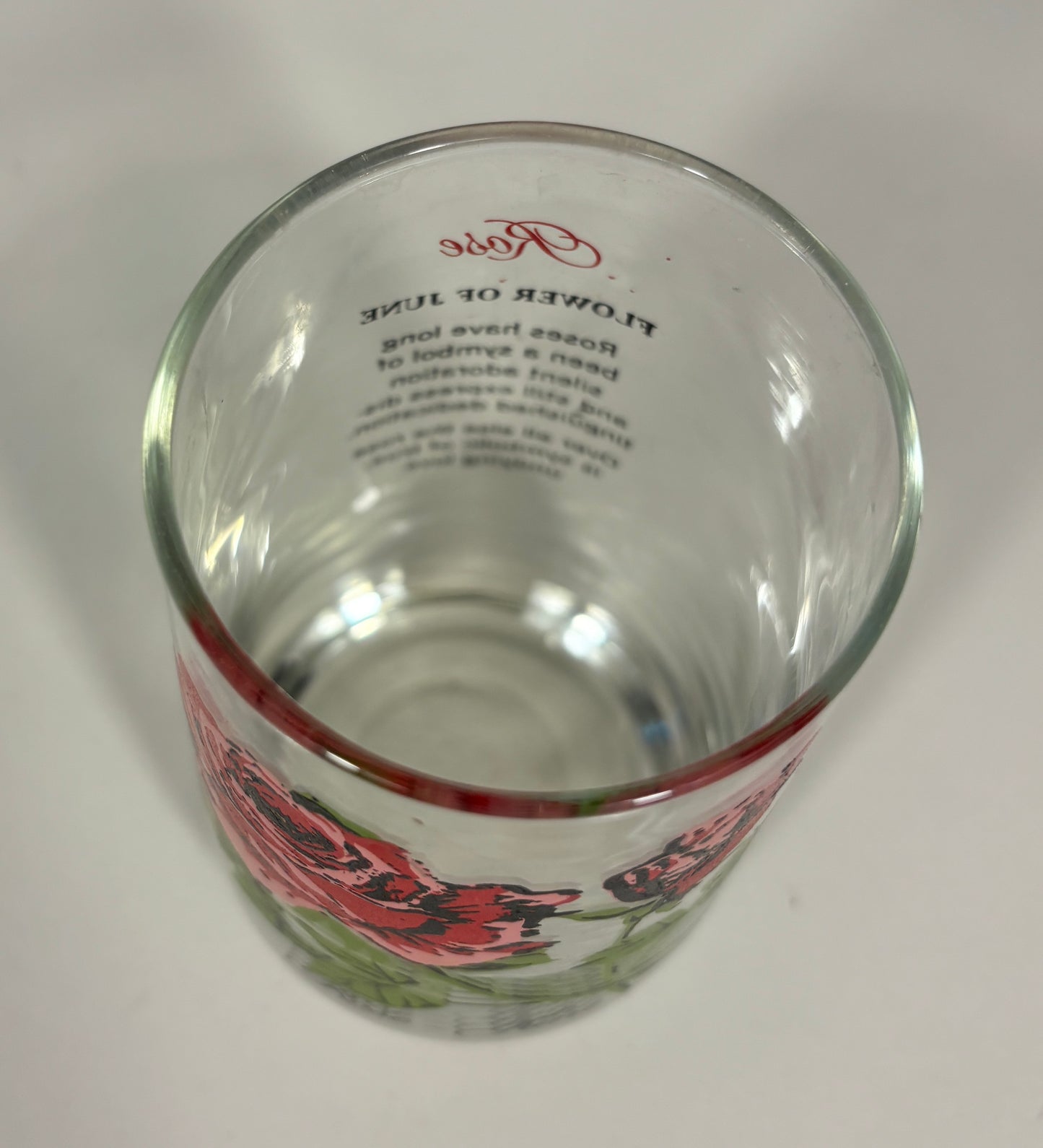 Dominion Glass June Rose Flower of the Month Glass Tumbler