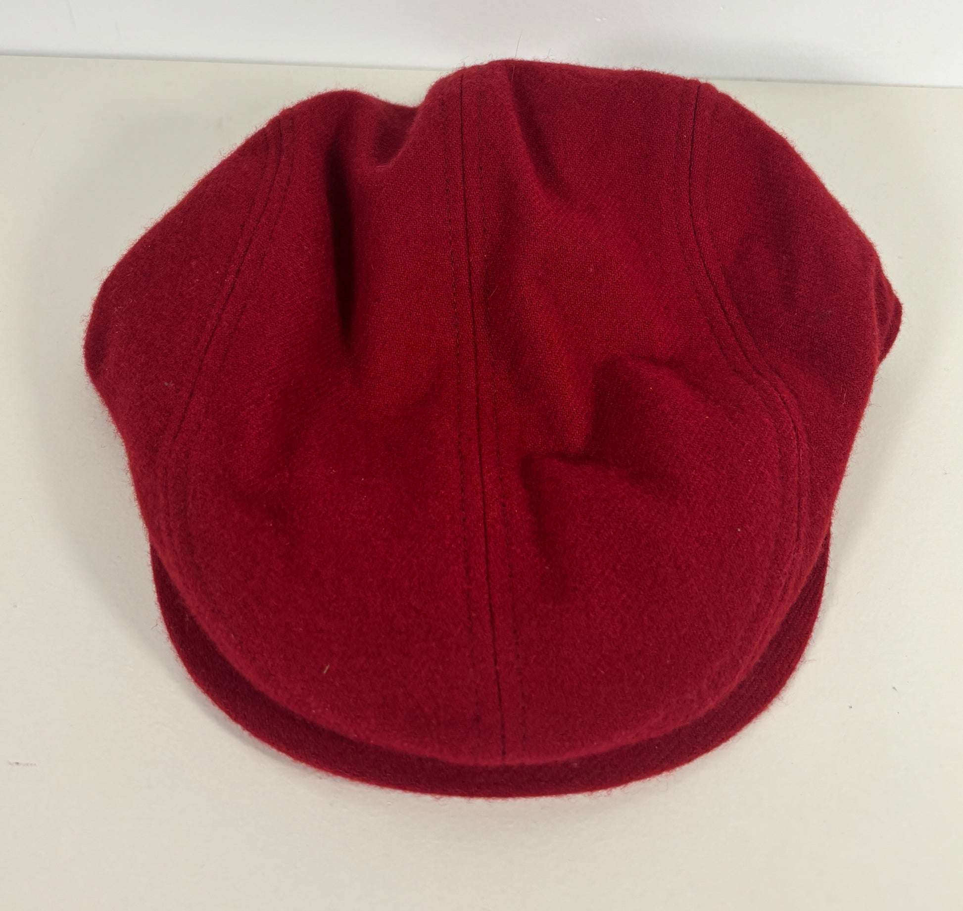 Christys London Red Wool Flat Cap Small