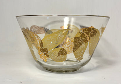 Hollywood Regency Gold Leaf Large Serving Bowl