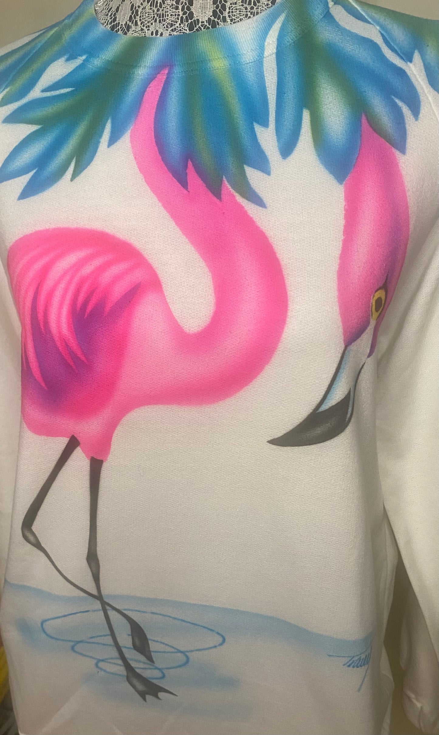 Jam Jams Canada Vintage Pink Flamingo Women’s Sweatshirt Large