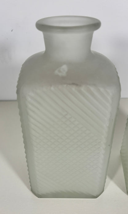 Gay Fad Studio Frosted Glass Scotch and Gin Decanters