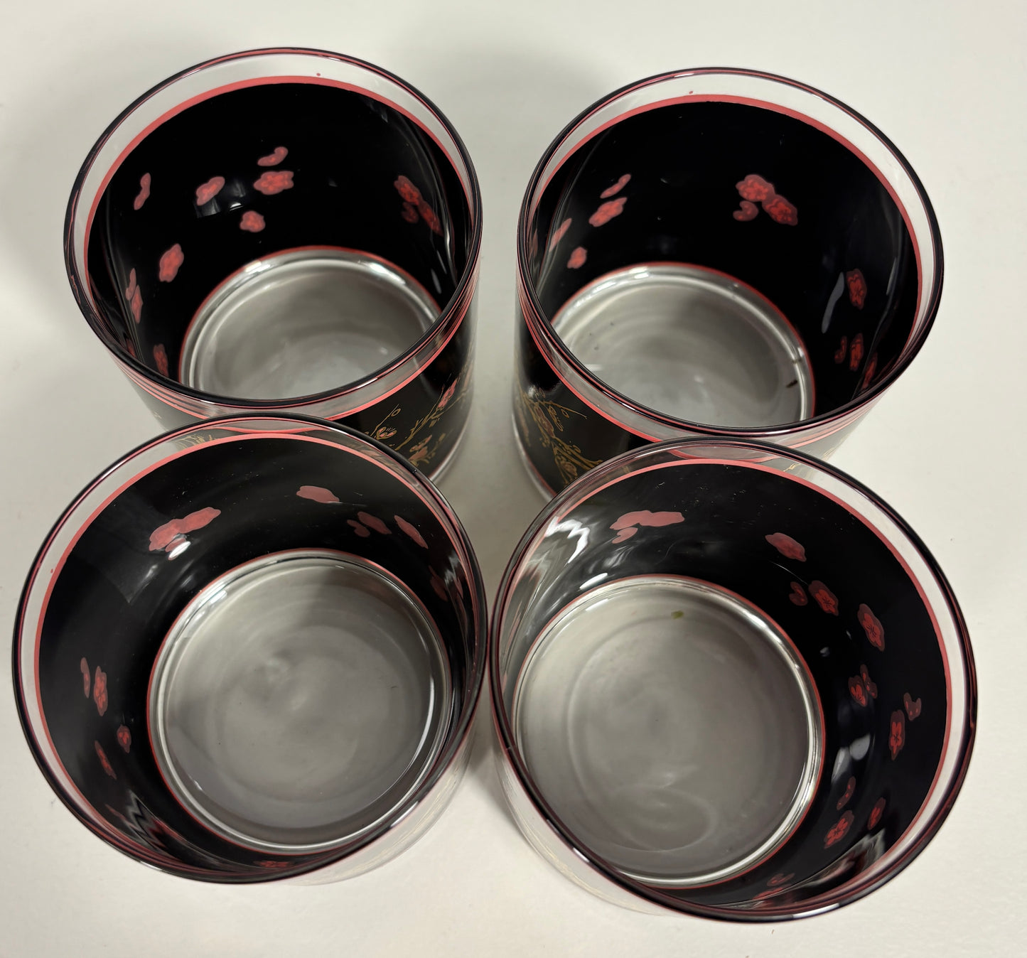 Cutler Cherry Blossom Old Fashioned Lowball Glasses Set