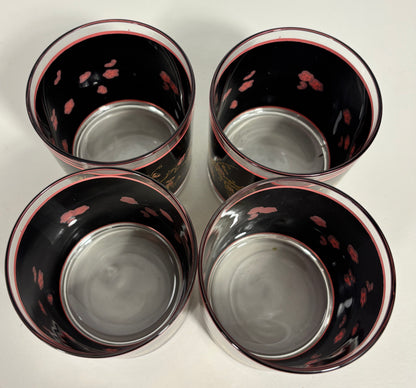 Cutler Cherry Blossom Old Fashioned Lowball Glasses Set