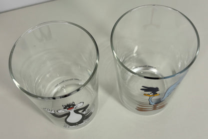 1989 Warner Bros Sylvester and Road Runner Glasses