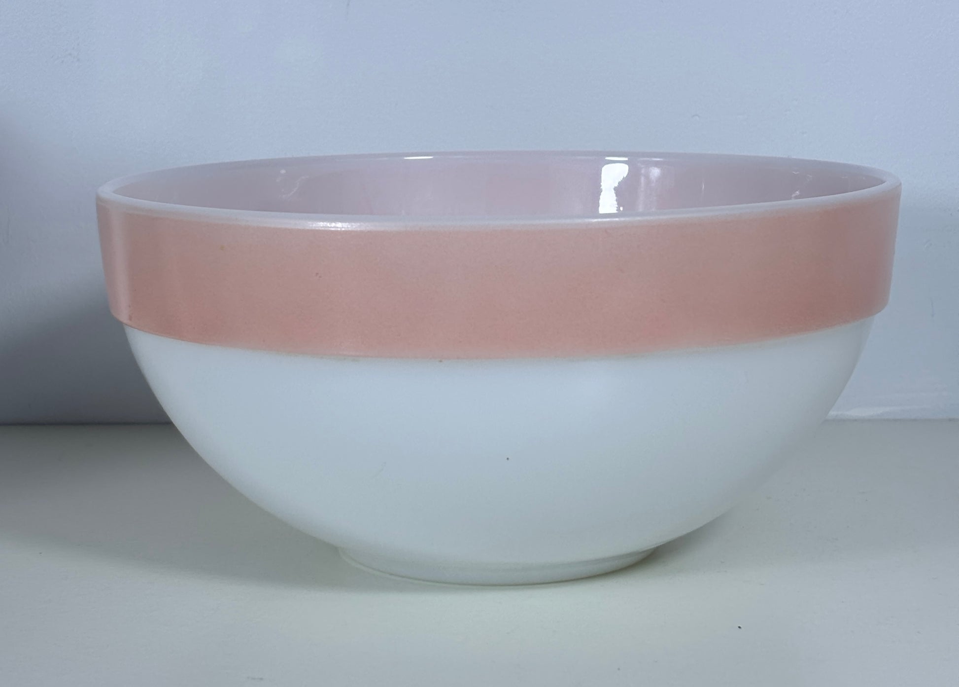 Fire King 9 Inch Pink Colonial Band Mixing Bowl