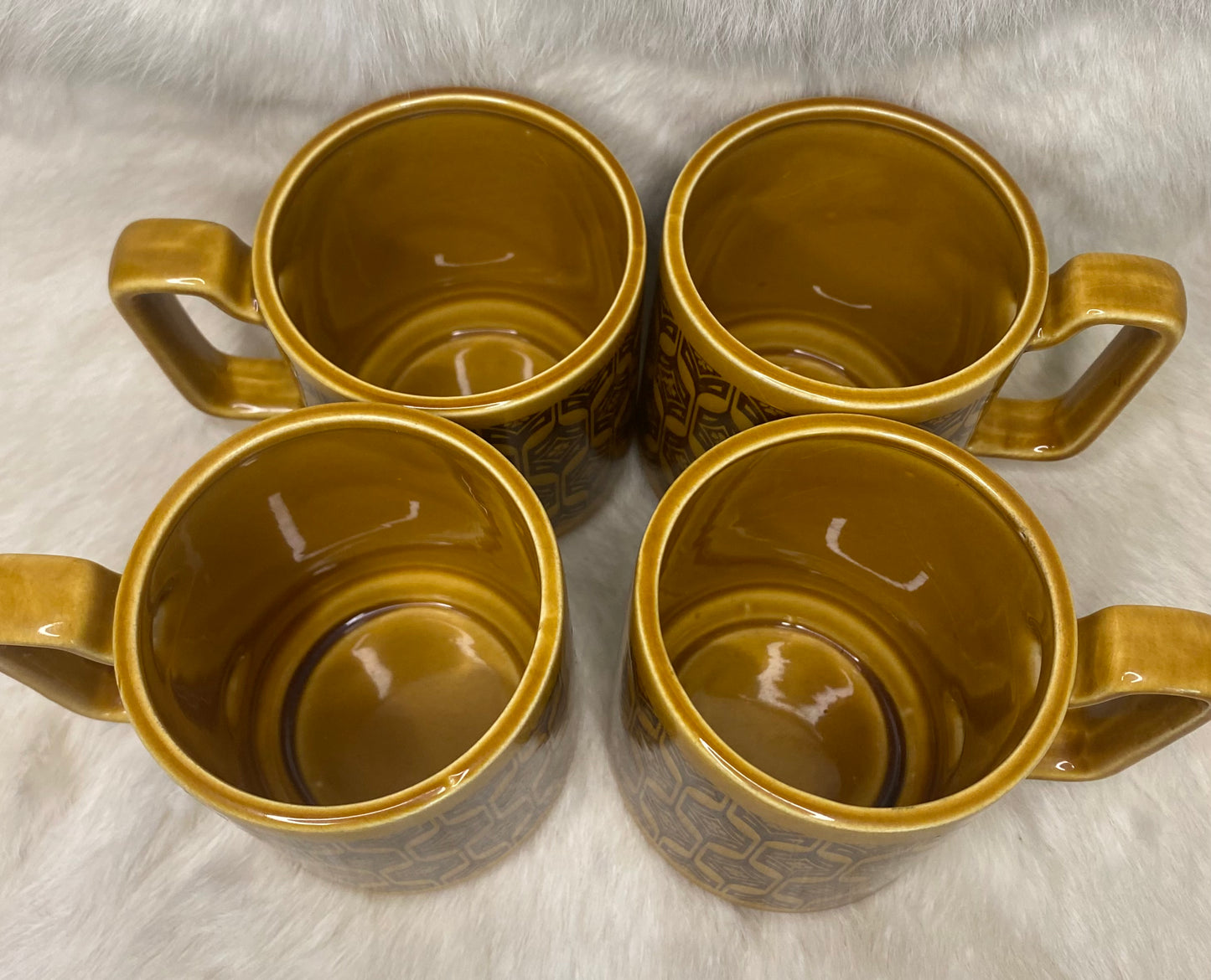 Mid Century Modern Vintage Retro Made in Japan Coffee Mugs set of 4