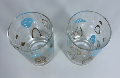 Federal Atomic Amoeba Boomerang Drink Glasses