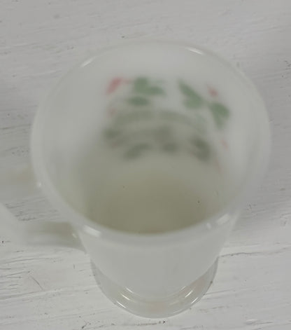 Hazel Atlas Tom and Jerry Christmas Pedestal Milk Glasses