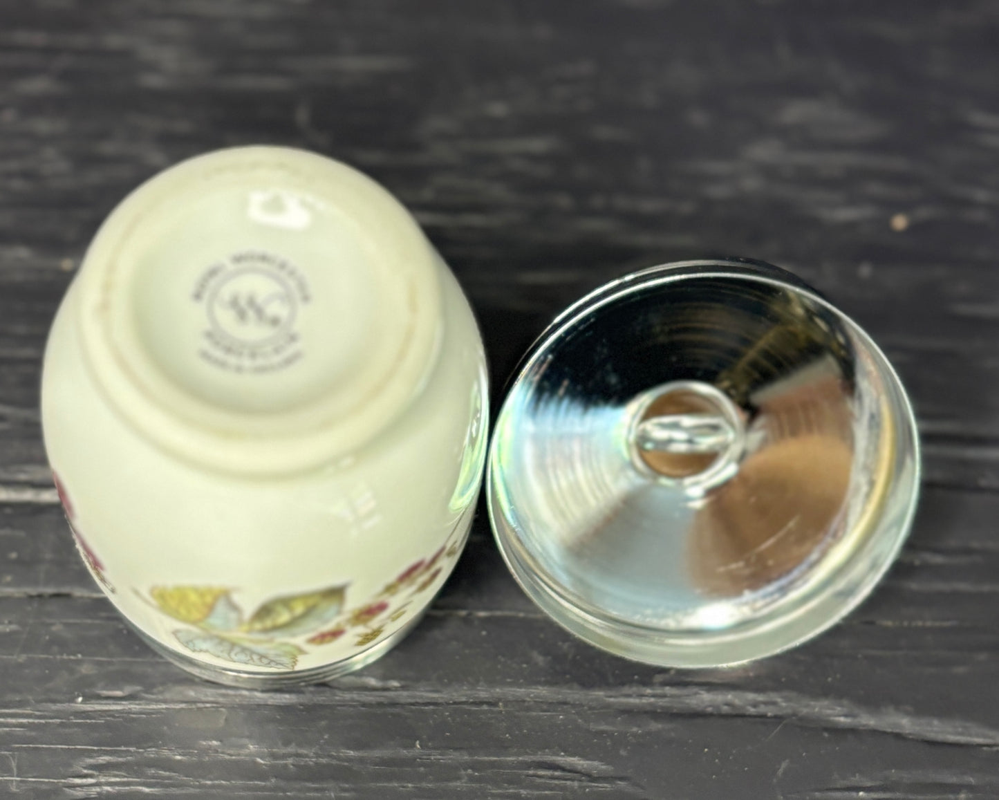 Royal Worcester England Lavinia Blackberries Porcelain Egg Coddler