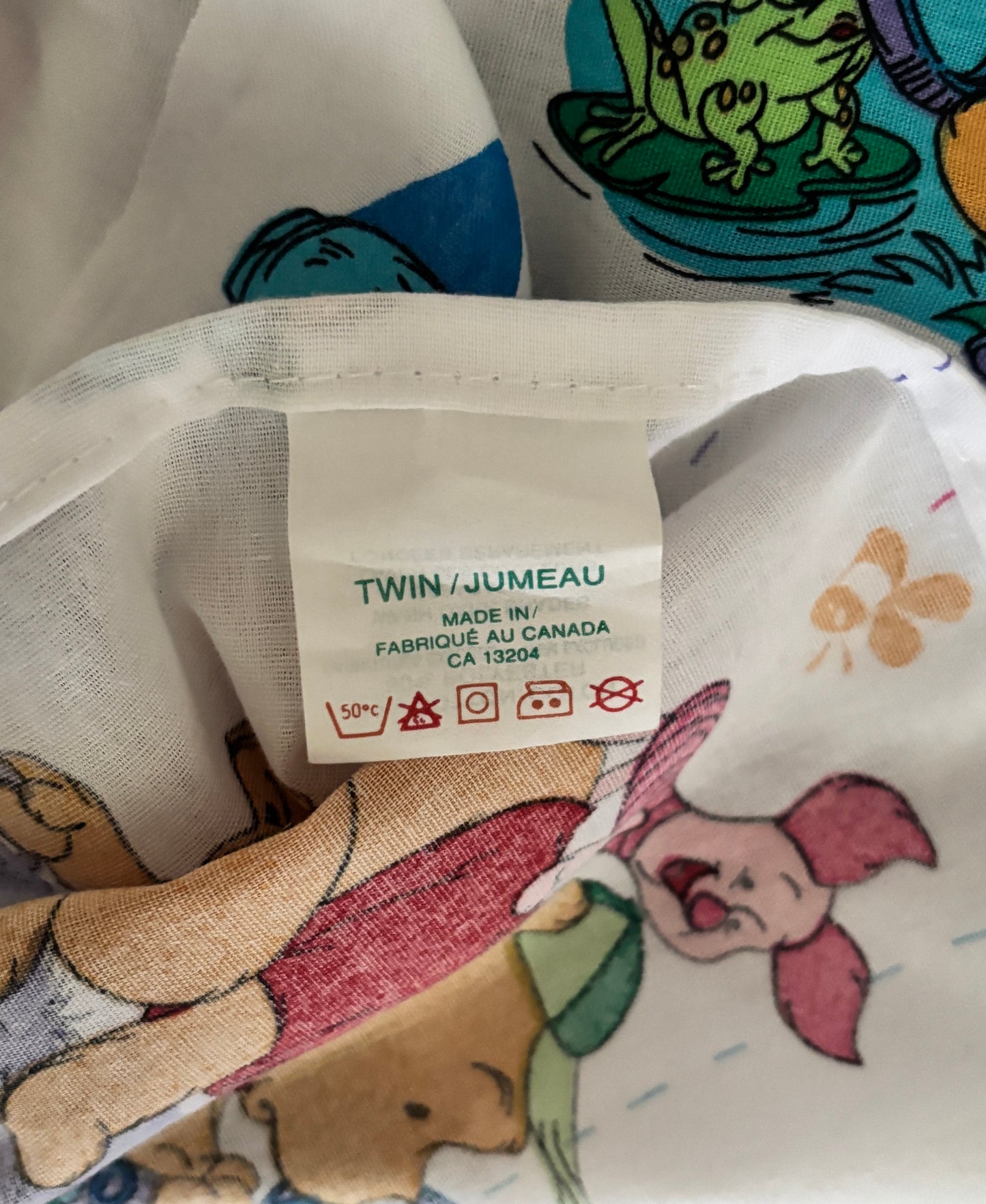 Vintage Made in Canada Winnie the Pooh Twin Bedsheet