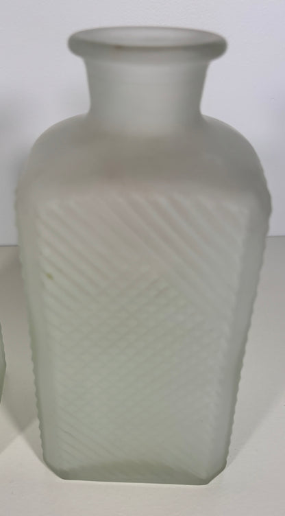 Gay Fad Studio Frosted Glass Scotch and Gin Decanters