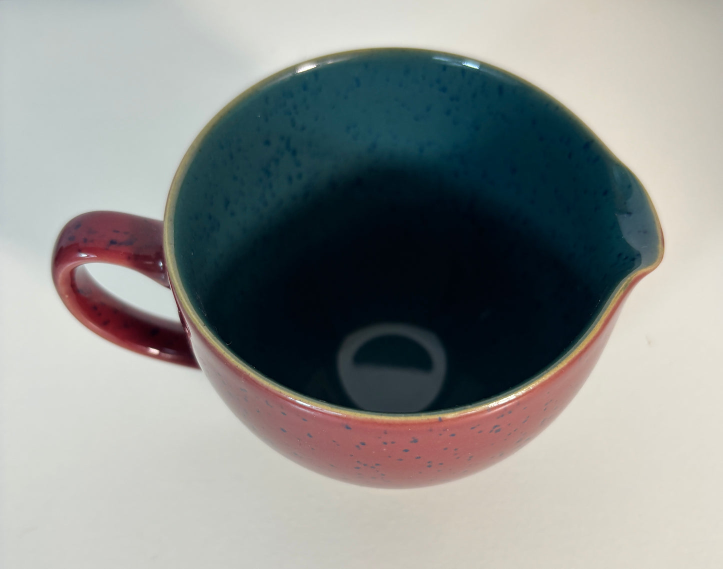 Denby Harlequin Red and Green Creamer