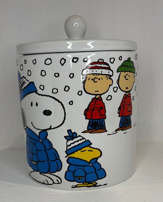 Zrike Peanuts Snoopy and Friends Winter Cookie Jar