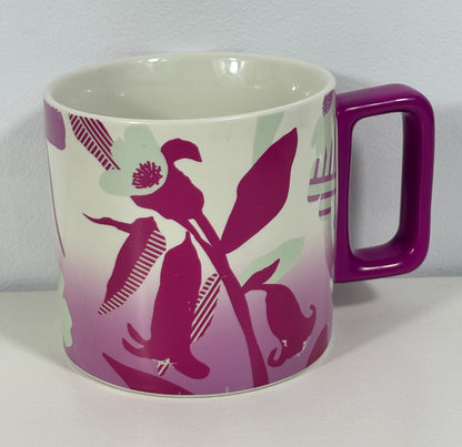 Starbucks Purple Fuchsia Floral Coffee Mug